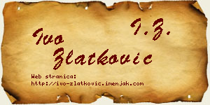 Ivo Zlatković vizit kartica